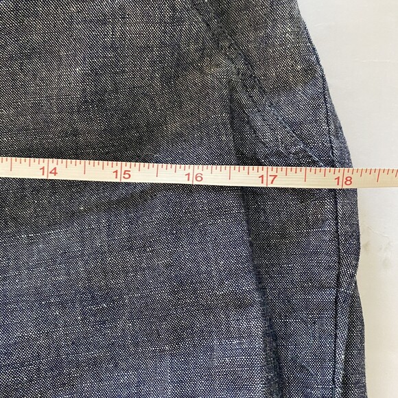 New York & Co Chambray Linen Pants Wide Leg Pull-On Drawstring Waist Blue XS - Picture 7 of 10